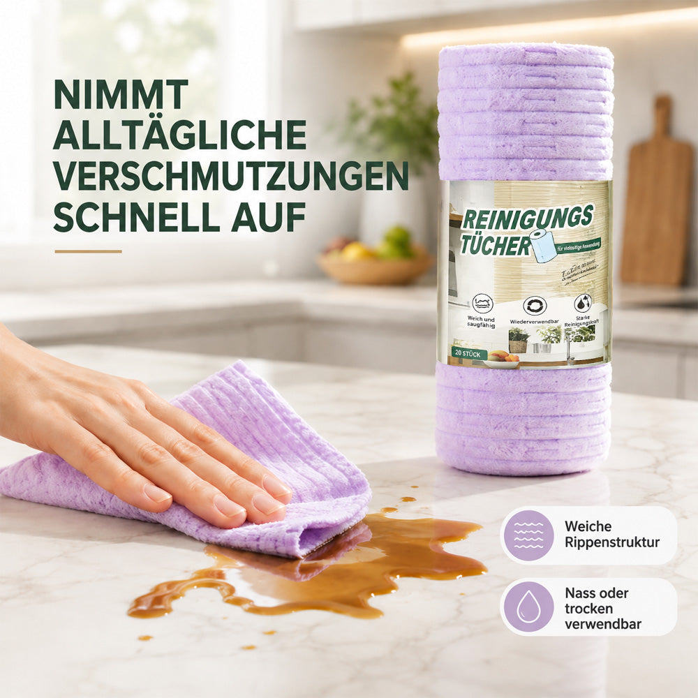 ♻️clakryna® Reißbares Mikrofasertuch – Schnelle Reinigung ohne schmutzige Lappen
