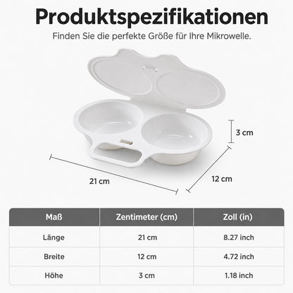 ⭐2026 VERKAUFSHIT🥳Mikrowellen-Eierpochierer – mit zwei Mulden, Antihaft-Oberfläche & leicht zu reinigen. Weniger Fett als beim Braten – jetzt Vorrat sichern & sparen! 🏠