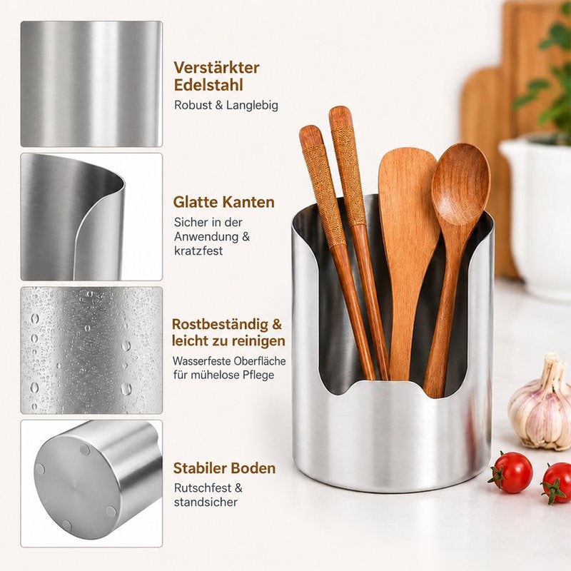 🍴 clakryna® Edelstahl Küchenutensilienhalter – Mehr Ordnung & Platz auf Ihrer Arbeitsplatte