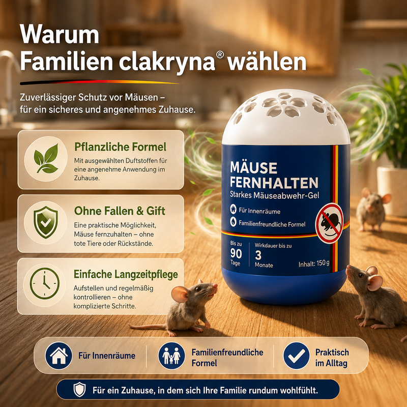 🛡️clakryna®  Mäuse fernhalten – mit natürlichem Anti-Mäuse-Gel