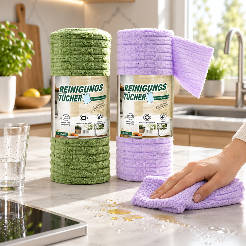 ♻️clakryna® Reißbares Mikrofasertuch – Schnelle Reinigung ohne schmutzige Lappen