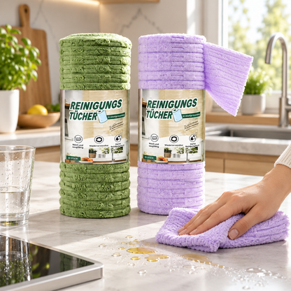 ♻️clakryna® Reißbares Mikrofasertuch – Schnelle Reinigung ohne schmutzige Lappen