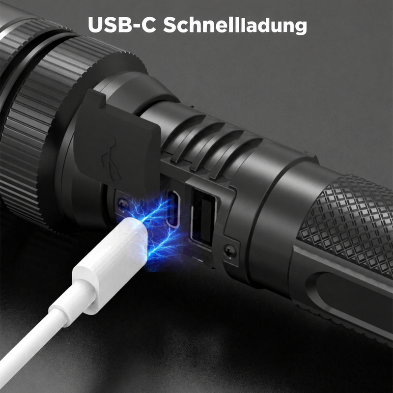 🔦 clakryna® Ultrahelle Akku-Taschenlampe – Starker Fernstrahl & Powerbank-Funktion