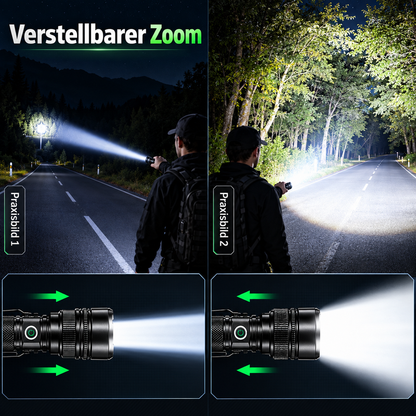 🔦 clakryna® Ultrahelle Akku-Taschenlampe – Starker Fernstrahl & Powerbank-Funktion