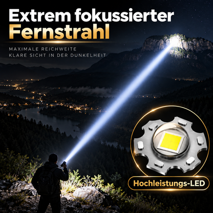 🔦 clakryna® Ultrahelle Akku-Taschenlampe – Starker Fernstrahl & Powerbank-Funktion