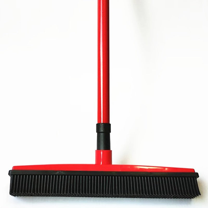 🧼Tierhaarentferner Gummibesen mit Teleskopstiel (74-127 cm) & Integriertem Abzieher
