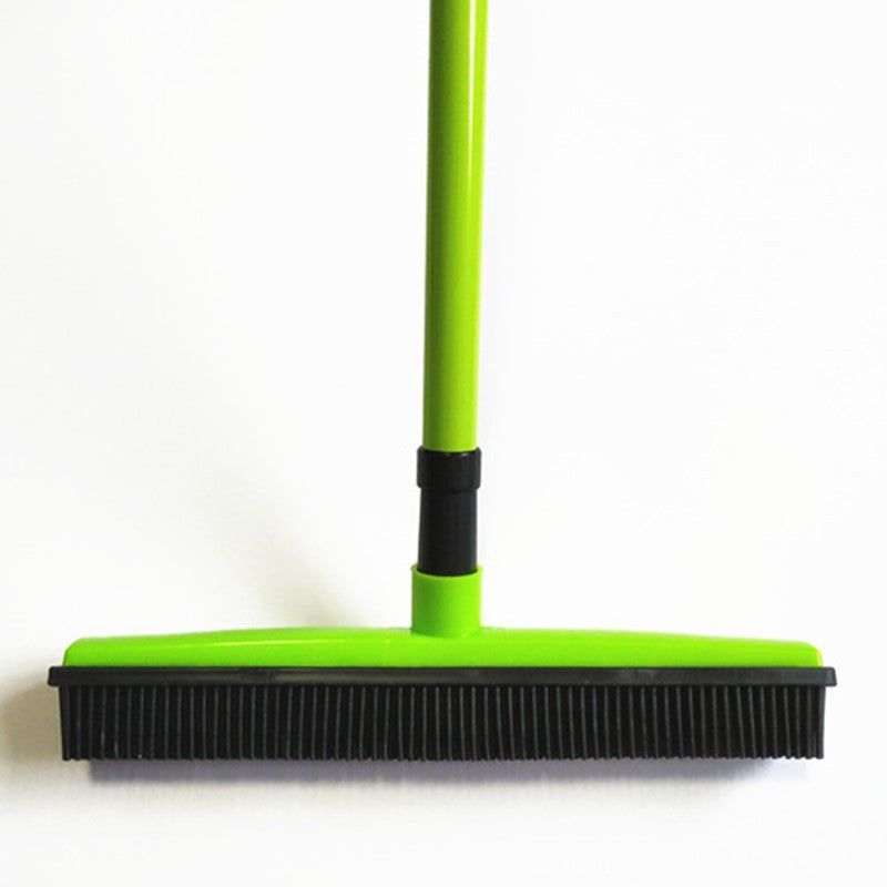 🧼Tierhaarentferner Gummibesen mit Teleskopstiel (74-127 cm) & Integriertem Abzieher