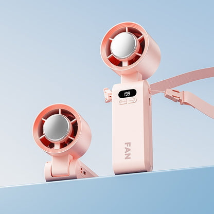 🫧Turbo Handventilator mit Eis-Kühlung, Tragbarer Mini Ventilator mit 12000mAh Akku & LED-Display (1-199 Stufen), Leiser USB Tischventilator für Büro, Reisen & Unterwegs
