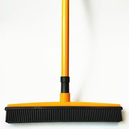 🧼Tierhaarentferner Gummibesen mit Teleskopstiel (74-127 cm) & Integriertem Abzieher