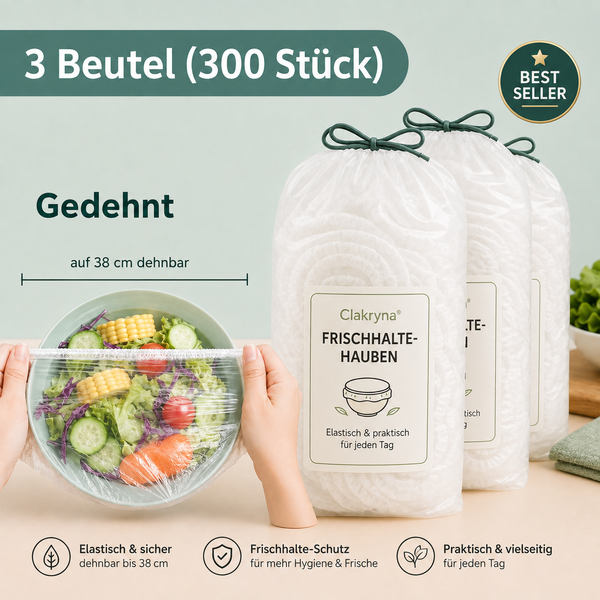Clakryna® Küchen-Frischhaltehauben – Die einfache Lösung für frische Lebensmittel