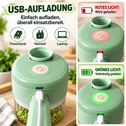 5-in-1 manuelles elektrisches Gemüseschneider-Set, kabellose Multifunktions-Küchenmaschine
