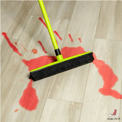 🧼Tierhaarentferner Gummibesen mit Teleskopstiel (74-127 cm) & Integriertem Abzieher