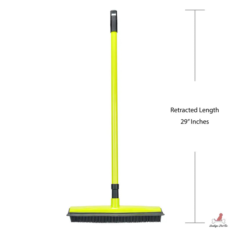 🧼Tierhaarentferner Gummibesen mit Teleskopstiel (74-127 cm) & Integriertem Abzieher