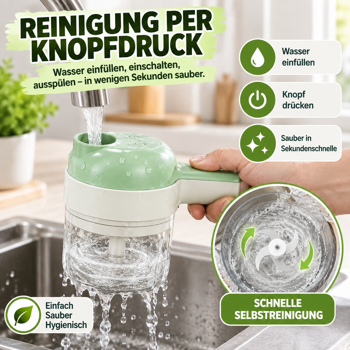 5-in-1 manuelles elektrisches Gemüseschneider-Set, kabellose Multifunktions-Küchenmaschine
