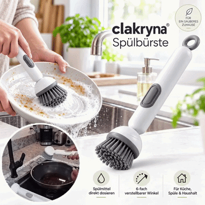 🧽🫧 clakryna® Spülbürste mit integriertem Spülmittelspender
