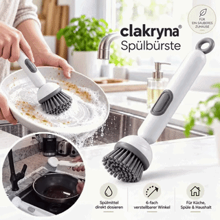 🍽️🧽 clakryna® Spülbürste mit integriertem Spülmittelspender