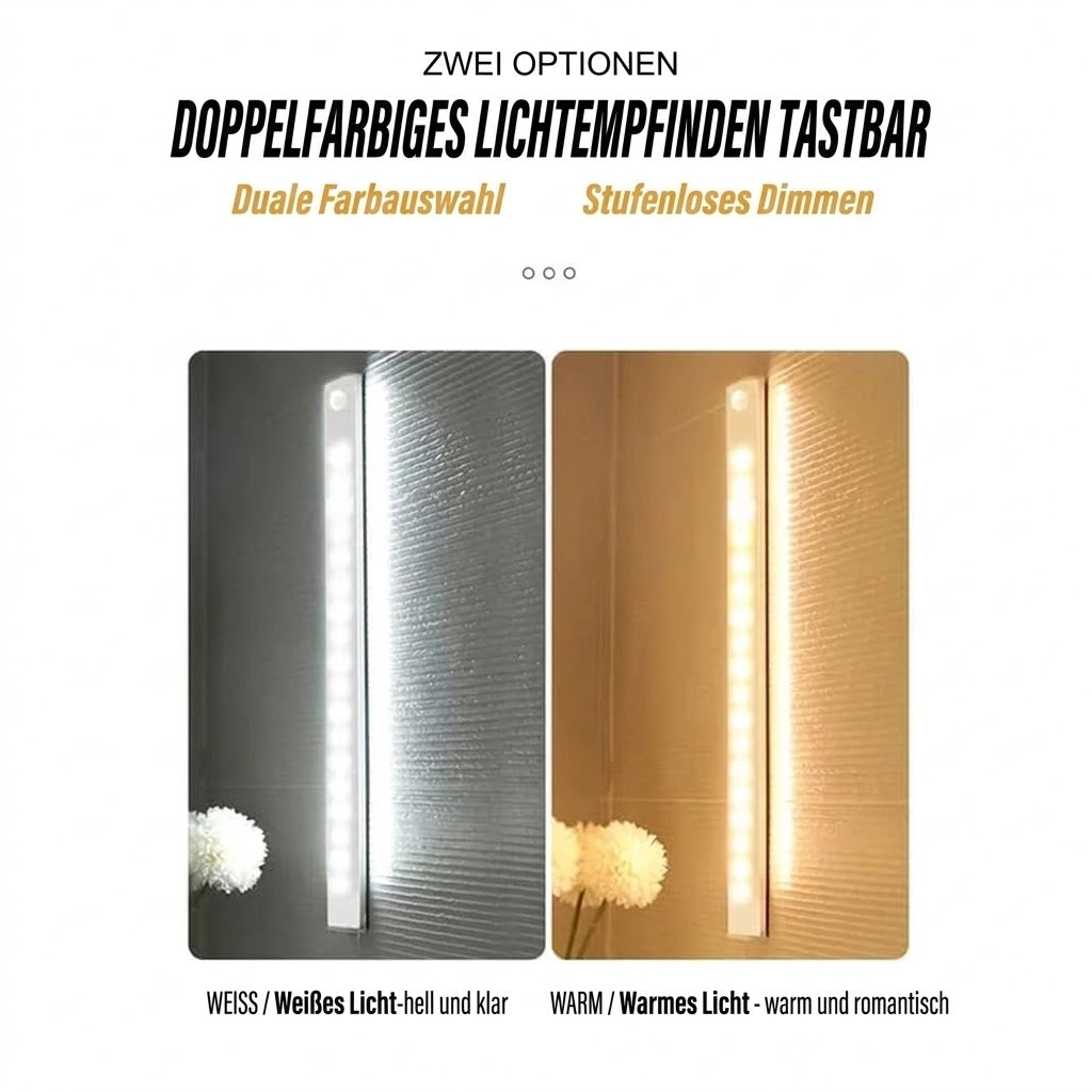 💡Drahtlose LED-Lichtleiste mit Bewegungssensor – wiederaufladbare und magnetische Unterbauleuchte – ultradünnes Nachtlicht zum Aufkleben für Küche, Kleiderschrank, Treppe und Flur (kein Bohren erforderlich)