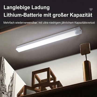 💡Drahtlose LED-Lichtleiste mit Bewegungssensor – wiederaufladbare und magnetische Unterbauleuchte – ultradünnes Nachtlicht zum Aufkleben für Küche, Kleiderschrank, Treppe und Flur (kein Bohren erforderlich)