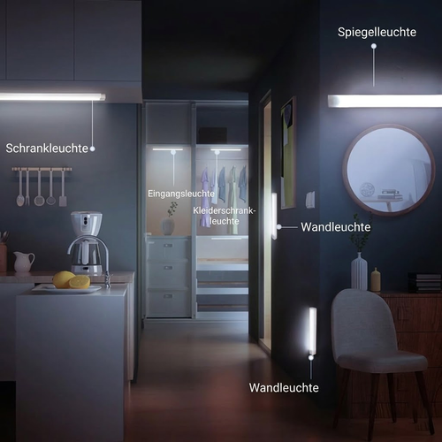 💡Drahtlose LED-Lichtleiste mit Bewegungssensor – wiederaufladbare und magnetische Unterbauleuchte – ultradünnes Nachtlicht zum Aufkleben für Küche, Kleiderschrank, Treppe und Flur (kein Bohren erforderlich)