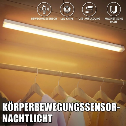 💡Drahtlose LED-Lichtleiste mit Bewegungssensor – wiederaufladbare und magnetische Unterbauleuchte – ultradünnes Nachtlicht zum Aufkleben für Küche, Kleiderschrank, Treppe und Flur (kein Bohren erforderlich)